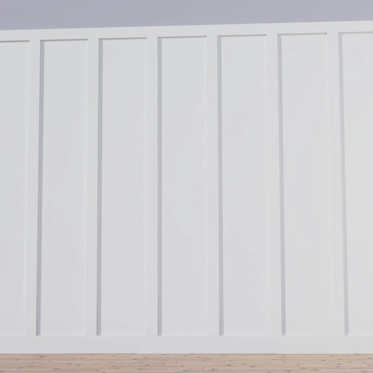 104" Height with 12" to 15" Wide Adjustable Wall Panels, Classic Shaker 8' PVC Wainscoting Kit, (for heights up to 104"H)