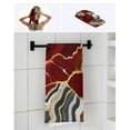 thumbnail image 6 of Red Marble Towel Set of 3, Soft Microfiber Bath Towels, Hand Towel, Washcloths, Grey Gold Texture Vintage Farmhouse Art Quick-Dry Absorbent Towels for Bathroom Kitchen Hotel Beach Gym Spa, 6 of 7