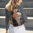 thumbnail image 5 of Fotbe Cute Mouse In Glasses Printed Canvas Daypack - Stylish and Durable Vintage Compact Backpack - Class, Work, Travel, or Laptop Bookbag,Organized Compartments-Small, 5 of 5