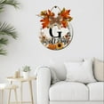 thumbnail image 5 of Kurmntregon Fall Front Door Welcome Sign Last Name/Initial Fall Wreath Alphabet G Monogram Wall Hanger Personalized Letters Pumpkin Thanksgiving Home Farmhouse Rustic Holiday Decoration Round 11", 5 of 7