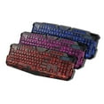 thumbnail image 2 of Clavier Câblé USB de Jeu Cool, Crack Rétro-Éclairage Keyboad, Noir 3 Couleurs de Réglable pour Ordinateur Portable, 2 of 8