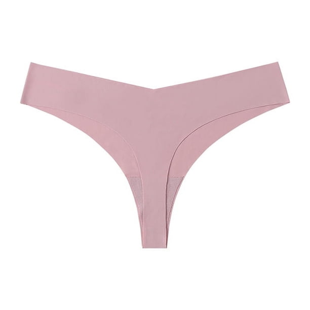 Zhuge Ropa interior sin costuras para mujer, bragas sexys de encaje estilo hipster, tanga, bragas, ropa interior para mujer, 3 piezas (rosa, L)