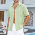 thumbnail image 4 of Men's Cuban Guayabera Shirt Short Sleeve Button Up Cotton Linen Shirt for Beach Casual Wear, 4 of 9