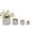 White Oak, variant on Mdj Pottery Ceramic Brushed Texture Planters, Set of 4, 6 to 14 inch with Drainage Holes, White Indoor Outdoor Pots for Orchids, Succulents and Cacti