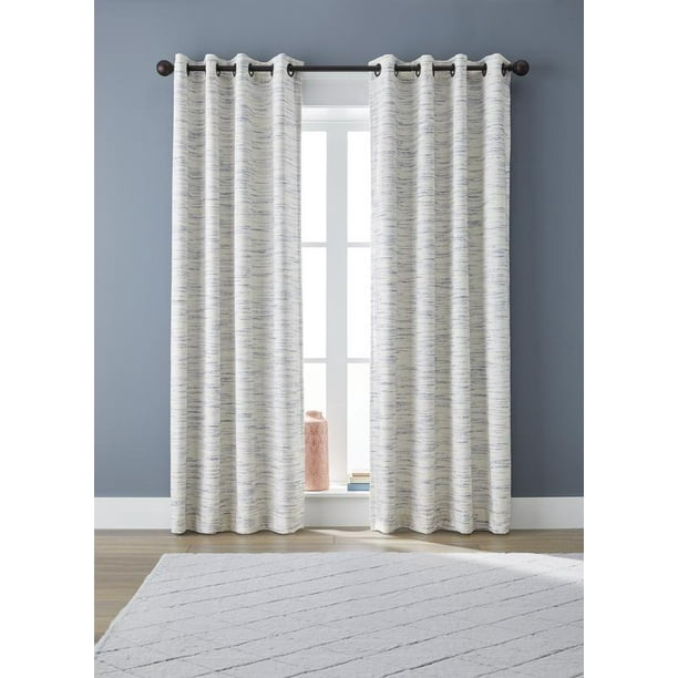 Better Homes Gardens Indigo Stripe Blackout Curtain Panel 53 X 108 1 Pack Com Better Homes Gardens Indigo Stripe, Black And White Striped Curtains 108