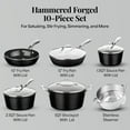thumbnail image 2 of Gotham Steel 10 Pc Hammered Pots and Pans Set Non Stick, Easy Clean Kitchen Ceramic Cookware Set Nonstick, Long Lasting Pot and Pan Set with Skillet/Sauce Pan, Oven Safe, No Forever Chemicals, Black, 2 of 7