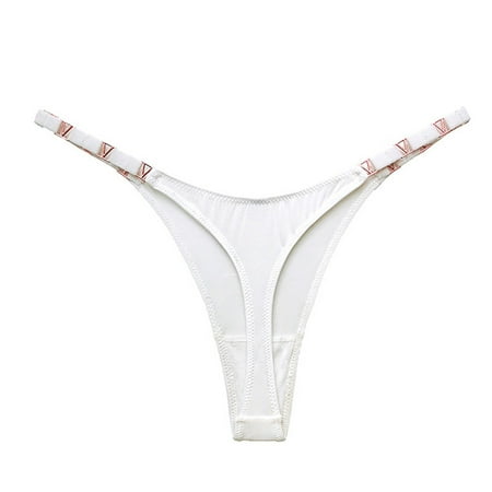 

Kddylitq Seamless G String Underwear for Women Briefs Soft Low Rise Panties White XL