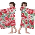 thumbnail image 4 of Pioneer Flower Floral Print Pattern Hooded Bath Towel，60"x35" for Ages 3 To 12 Kids, Quick Dry Lightweight Soft Microfiber Hood Beach Towel Cover Up for Kids, 4 of 7
