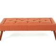 thumbnail image 2 of Light Brown Legged Tuft Top Ottoman | Fits Any Room Easily | Delivers Mid - century Silhouette, 2 of 6