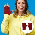thumbnail image 4 of unbranded 4 Pairs Knit Fingerless Gloves Women Acrylic Fibers Warmth Retention Hiking, 4 of 8