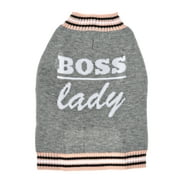 Angle View: Vibrant Life Gray Boss Lady Dog Sweater, XXS