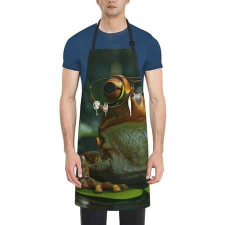 

Picia Intellectual Frog Pond Waterproof Apron for Unisex Adult - Adjustable Bib Apron with Pockets Ideal for Cooking Gardening Painting and Household Chores