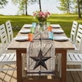 thumbnail image 4 of Table Runners 70 Inches Long Dress Scarves, Texas Star Vintage Farmhouse Coffee/Dining/Kitchen Table Decor, Holiday Table Runner, Brown Khaki Wooden Retro Art 13x70 Inch, 4 of 9