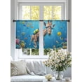 thumbnail image 4 of Funny Giraffes Diving Sheer Curtains 2 Panels Set Seafloor Corals Fish Oceans Modern Sheer Window Curtains Light Filtering Rod Pocket Voile Drapes for Bedroom Living Room 52"x54", 4 of 8