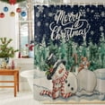 thumbnail image 6 of Shower Curtain 36"W x 72"L Vintage Winter Christmas Snowman Pine Trees Fabric Shower Curtains Set with Hooks Water Repellent Bathroom Curtains Machine Washable Bathroom Accessories, 6 of 9