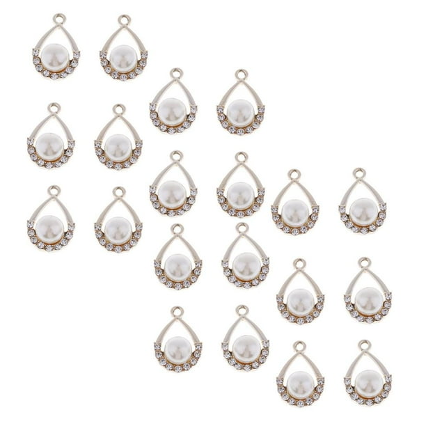 20 Unids Suministros Artesanales Gota De Perla Colgantes De Cristal Para La Fabricación De Joyas Hechos A Mano Accesorios Para DIY Collares P Soledad Encantos de diamantes de imitación
