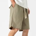 thumbnail image 4 of Besolor Mens Summer Shorts Color Block Drawstring Elastic Waist Casual Loose Workout Lounge Shorts with Pockets, 4 of 5