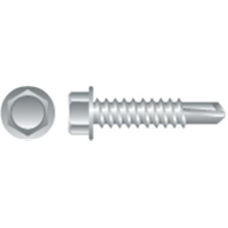 Strong-Point H1412V 14-14 x 0.75 in. Unslotted Indented Hex Washer Head Screws  Zinc Plated  Box of 400