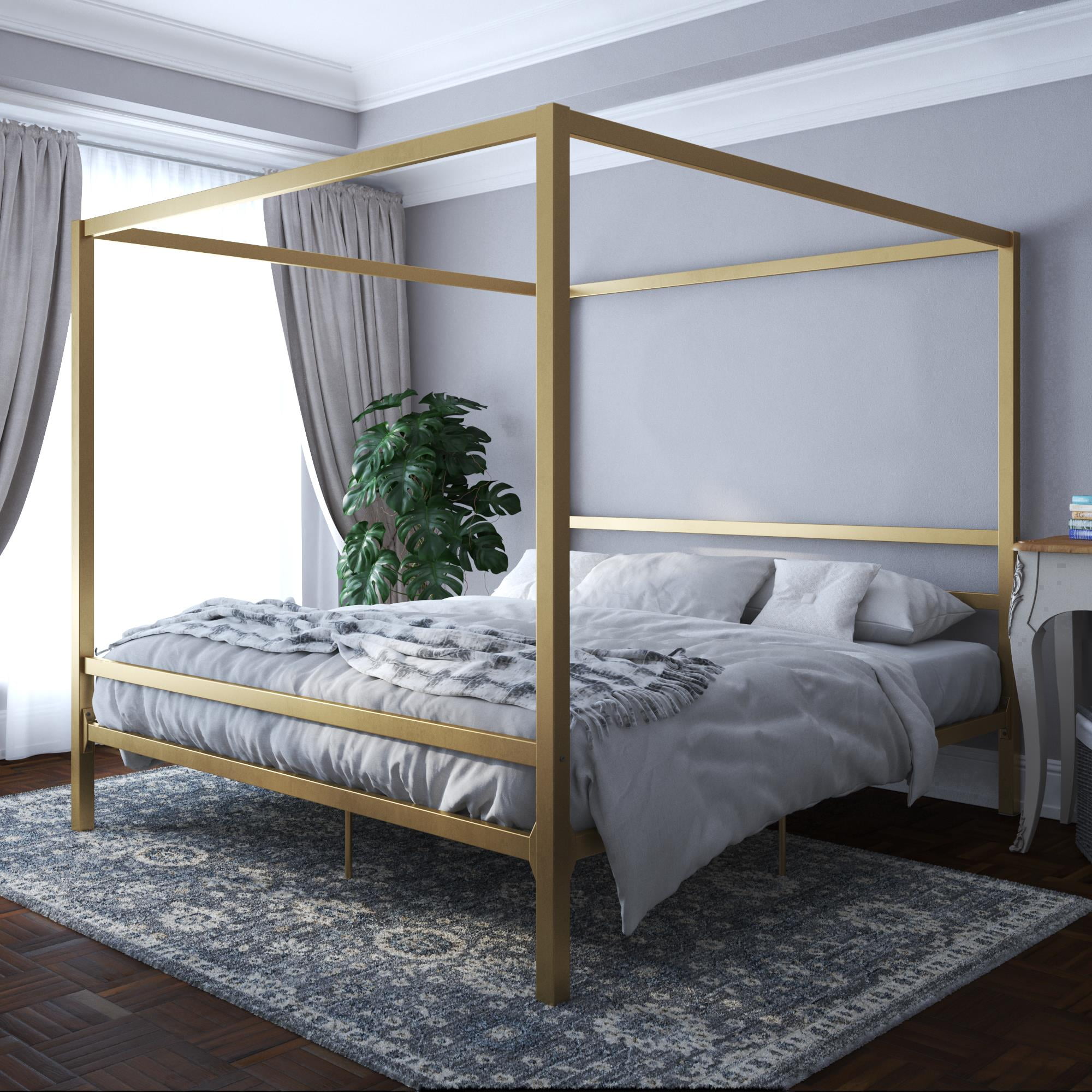 DHP Modern Canopy Bed, Gold, King - Walmart.com - Walmart.com