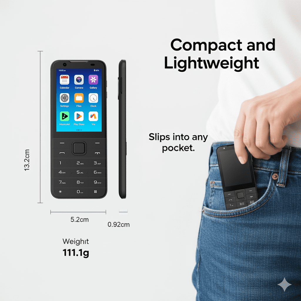 TIQ M5 Mini Android 13 Cell Phone Google Play Compatible, Android Auto