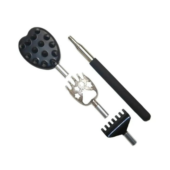 Telescoping Back Scratcher with 3Pcs Detachable Scratching Heads, Stocking Stuffers for Men Back Scratcher for Men/Dad/Women, White Elephant Gifts for Adults Christmas Gifts for Men Women