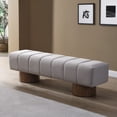 thumbnail image 3 of Newboti Furniture Upholstered Dining Bench For Dining Room, No-Assembly End Of Bed Entryway Bench Ottoman For Bedroom Living Room, Light Gray Fabric Stool Top Wood Leg 300 Lbs Weight Capacity 25205, 3 of 12