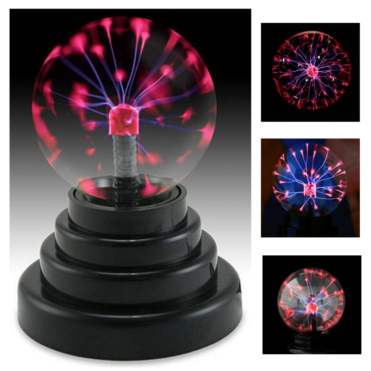 UsB Charge Magic Glass Plasma Ball Sphere Lightning Home Desk Decor Gift for Kid 