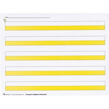 Kindergarten Highlighter Writing Paper -Package of 50