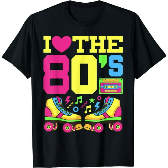 Heart 80s 1980s Fashion Theme Party Outfit Eighties Costume T-Shirt