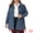 Gray Blue, variant on Women's Plus Size Buttons Long Sleeve Jean Jackets 3X Dark Blue