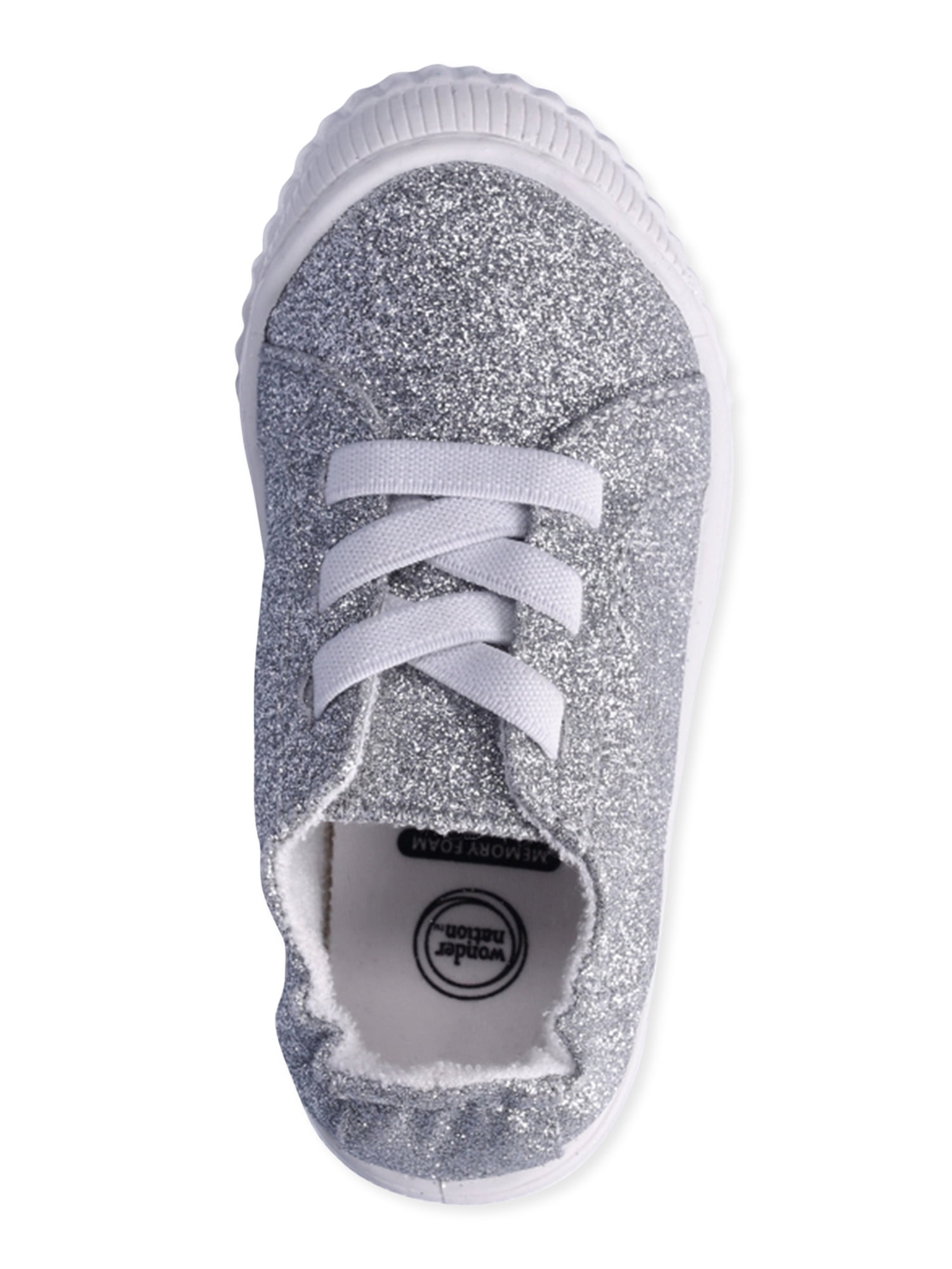 Wonder Nation Little Girl & Big Girl Canvas Bump Toe Sneakers