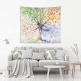 thumbnail image 6 of Four Seasons Tree Tapestry Wall Hanging Tapestries Happy Colorful Hippie Psychedelic Art Polyester Carpet Wall Decorative for Living Room Bedroom 60x51inch, 6 of 7