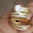 thumbnail image 6 of Bluebell Jewels 2.50 CTW Round Cut CZ Wedding Trio Ring Set 14k Yellow Gold Plated, 6 of 7