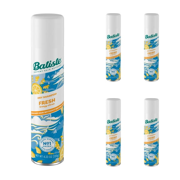 5 Pack Batiste Instant Hair Refresh Dry Shampoo Light & Breezy Fresh 6.73oz Each