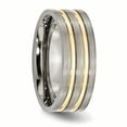 thumbnail image 3 of Titanium Grooved Yellow IP-plated 8mm Brushed & Polished Band, 3 of 5
