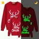 thumbnail image 1 of Camisetas navideñas a juego para la familia, diseño exclusivo luminoso, Feliz Navidad, cornamenta, sudadera familiar, 1 of 3