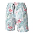 thumbnail image 4 of Adobk Tropical Flamingo Print Men's Swim Trunks Hawaiian Bathing Suit Swimsuits Beach Shorts with Pockets-Medium, 4 of 6