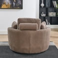 thumbnail image 5 of Swivel Accent Barrel Chair with Storage Ottoman, 39"W Oversized Swivel Chair with Large Moon Storage Ottoman & 4 Pillows, Chaise Lounge Chair Circle Swivel Barrel Chairs Barrel Sofa Club Lounge Chair, 5 of 7