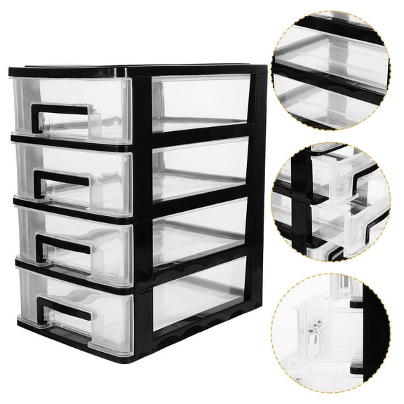 HEALEEP 1Pcs Desktop Drawer Type Storage Box Plastic Storage Organizer For Jewelry Storage 9.90X8.29X5.97In
