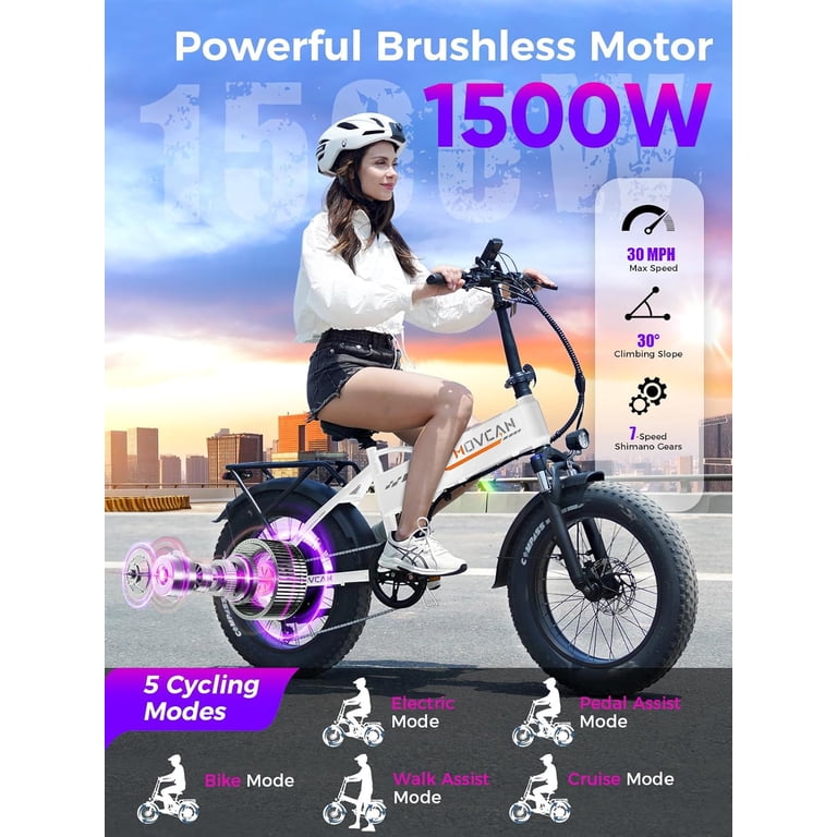 Folding Movcan Q20 Electric Bike for Adults,52V 15.6Ah Removable