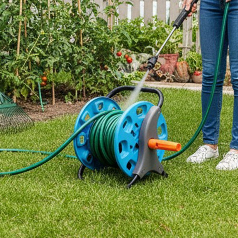 Vjnyvs Garden Water Hose Reel Cart, Garden Hose Reel Holder, Portable Garden Water Pipe Holder Water Hose Reels Cart for Outside Car Washing, Watering