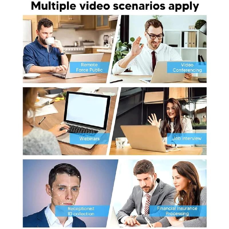 BQBQERT Streaming Webcam With Noise Canceling Microphone 30FPS 720P Lens For Remote Work Online Teaching
