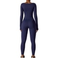 thumbnail image 3 of Crowdstage Women's Mock Turtle Neck Long Sleeve Tops Bodysuit Jumpsuit,Sleevesless Bodysuit Dance Unitard,  Bodycon Rompers Jumpsuits for Workout Yoga, 3 of 9