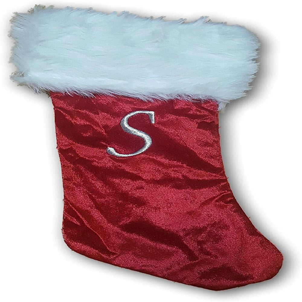 CVS MERRY BRIGHT MONOGRAM CHRISTMAS STOCKING 20" LETTER M NEW WITH TAGS 