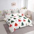 thumbnail image 3 of Feelyou Cartoon Xmas Tree Twin Bedding Sets 7-Piece, Kawaii Christmas Snowflake Bedding Comforter Set, Teens Kids Girls Boys Reversible Sheet Sets, Lightweight Room Decor, 3 of 7