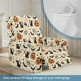 thumbnail image 3 of Xixirimido Bats Cats Stars Pumpkins Recliner Chair Cover 4-Pieces Lazyboy Cover for Recliner Chair with Storage Pockets Halloween Furniture Protector for Living Room Printed Sofa Slipcover, 3 of 8