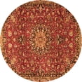 thumbnail image 1 of Ahgly Company Indoor Round Medallion Orange Traditional Area Rugs, 5' Round, 1 of 1