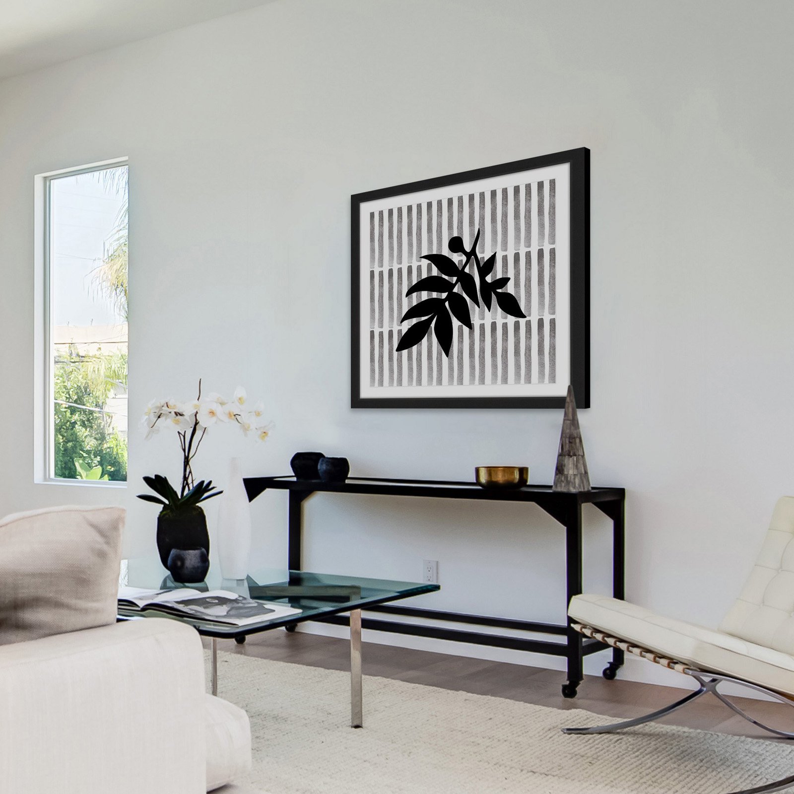 "Black Leaf" Framed Painting Print