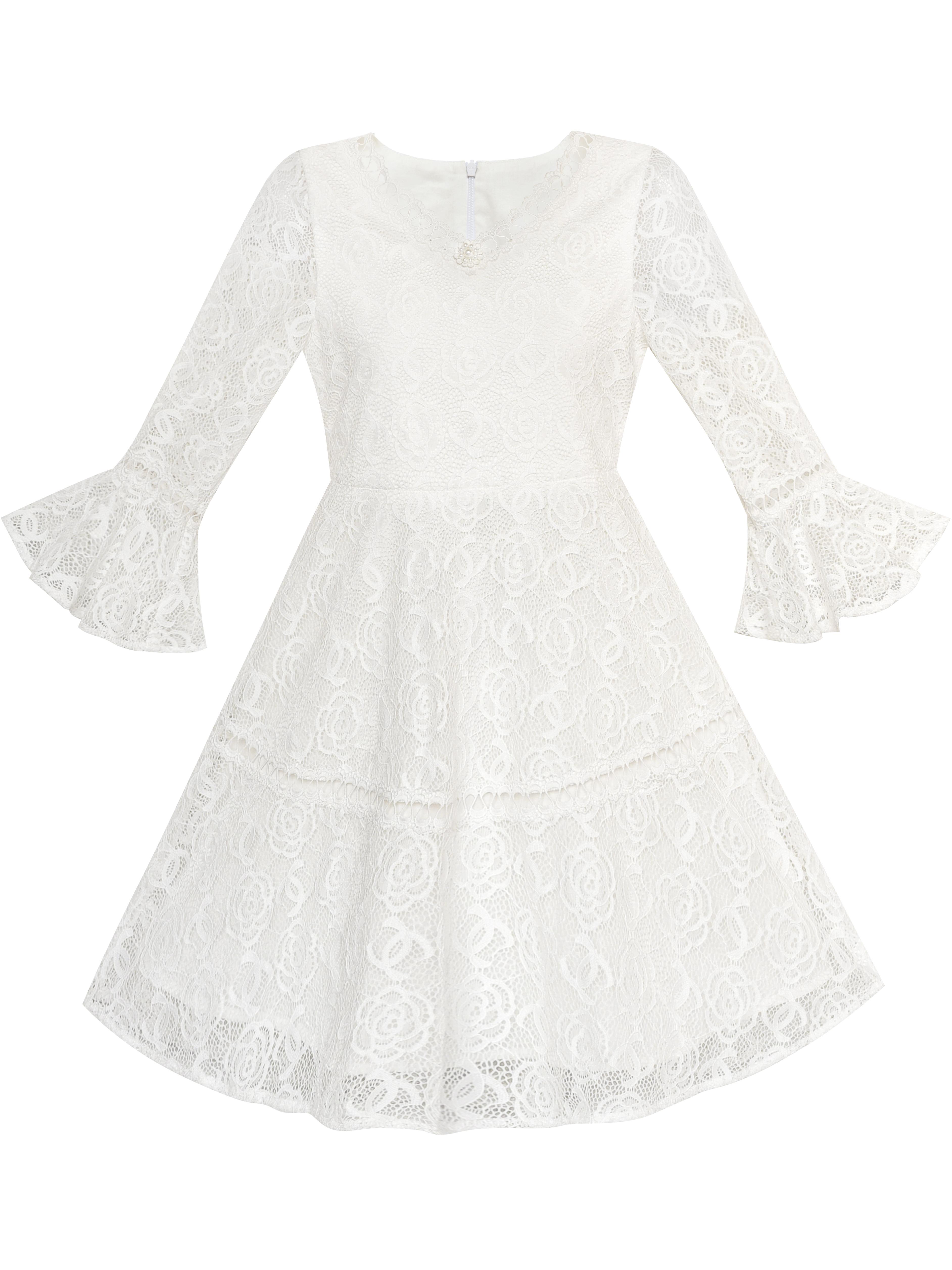 off white bell sleeve dress