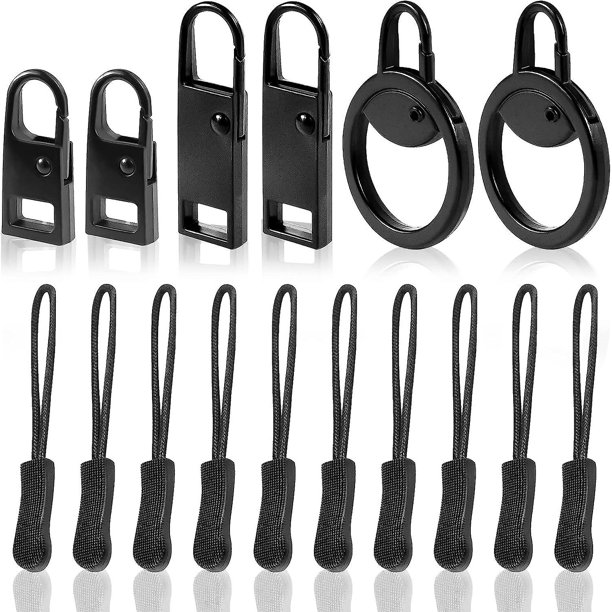 16 Uds. De lengüeta de tirador de cremallera, mango de Metal de repuesto, extensión de tirador de cable de etiqueta Fixerzipper para mochila, chaqueta, bolso